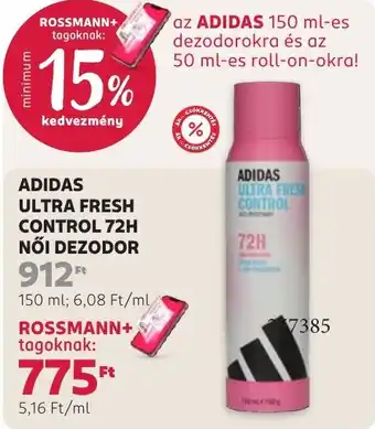 Adidas ultra fresh control 72h női dezodor
