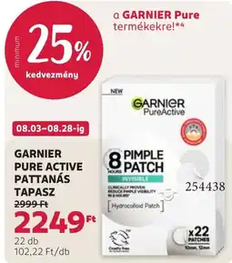 Rossmann garnier pure active pattanás tapasz ajánlat