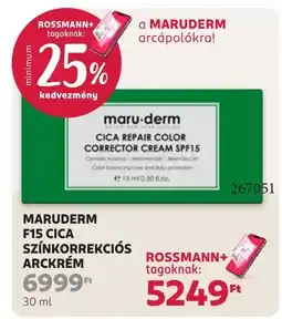 Rossmann Maruderm F15 Cica színekorrekcios arckrem ajánlat