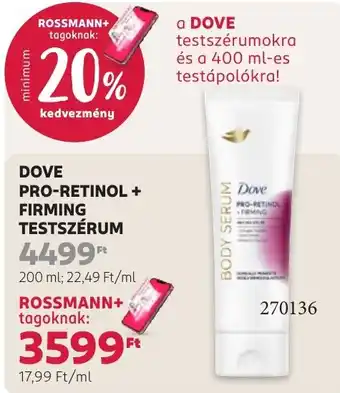 Dove pro-retinol + firming testszérüm