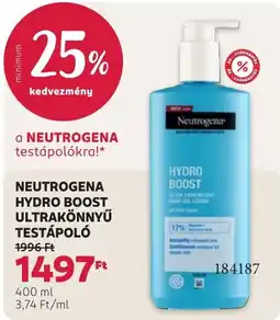 Rossmann Neutrogena hydro boost ultrakönnyű testápoló ajánlat