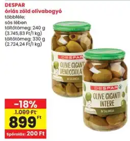 Interspar Despar óriás zöld olíva ajánlat