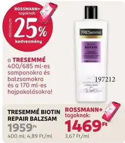 Rossmann tresemmé biotin repair balzsam ajánlat