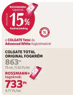 Rossmann colgate total original fogkrém ajánlat
