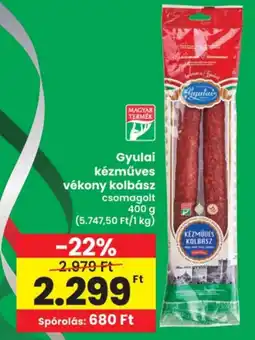 Interspar Gyulai kézműves vékony kolbász ajánlat