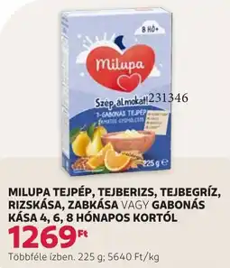 Rossmann Milupa tejpép, tejberizs, tejbegríz, rizskása, zabkása vagy gabonás kása ajánlat