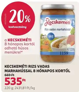 Rossmann Kecskeméti rizs vadas marhahússal 8 hónapos kortól ajánlat