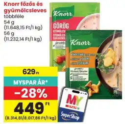 Spar Knorr főzős és gyümölcsleves ajánlat