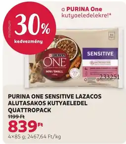 Rossmann purina one sensitive lazacos alutasakos kutyaeledel quattropack ajánlat