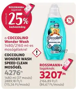 Rossmann Coccolino wonder wash speed clean mosógél ajánlat
