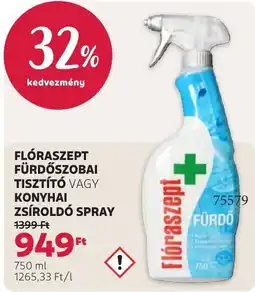 Rossmann Flóraszept fürdőszobai tisztító vagy konyhai zsíroldó spray ajánlat