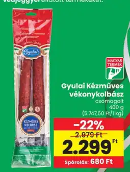 Spar Gyulai kézműves vékonykolbász ajánlat