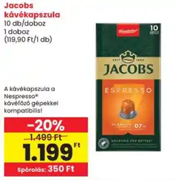 Spar jacobs kávékapszula ajánlat