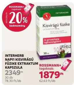 Rossmann Interherb napi1 kisvirágú fűzike extraktum kapszula ajánlat