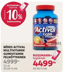 Rossmann Béres actival multivitamin gumivitamin ajánlat
