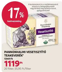 Rossmann Pannonhalmi vesetisztító teakeverék ajánlat