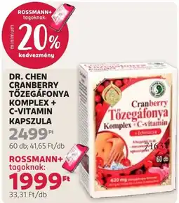 Rossmann Dr. Chen cranberry tőzegáfonya komplex + c-vitamin kapszula ajánlat