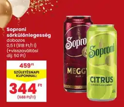 Spar Soproni sörkülönlegesség ajánlat