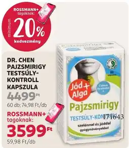 Rossmann Dr. Chen pajzsmirigy testsúly-kontroll kapszula ajánlat