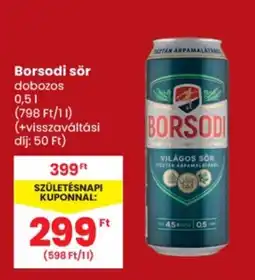 Spar Borsodi sör ajánlat