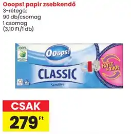 Spar Ooops! papír zsebkendő ajánlat