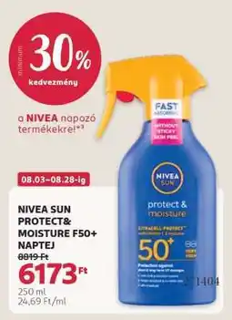 Rossmann NIVEA SUN PROTECT&MOISTURE F50+ NAPTEJ ajánlat