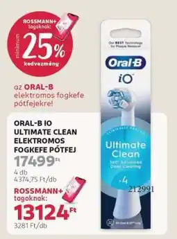Rossmann ORAL-B IO ULTIMATE CLEAN ELEKTROMOS FOGKEFE PÓTFEJ ajánlat