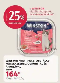 Rossmann WINSTON KRAFT PAKET ALUTÁLAS MACSKAELEDEL JOGHURTTAL ÉS ÁFONYÁVAL ajánlat