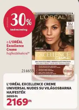 Rossmann L'ORÉAL EXCELLENCE CREME UNIVERSAL NUDES 5U VILÁGOSBARNA HAJFESTÉK ajánlat
