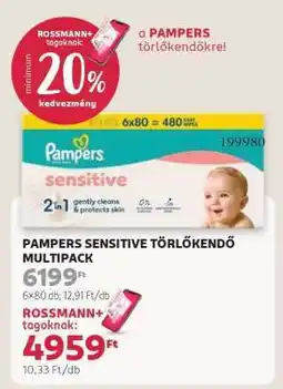 Rossmann PAMPERS SENSITIVE TÖRLŐKENDŐ MULTIPACK ajánlat