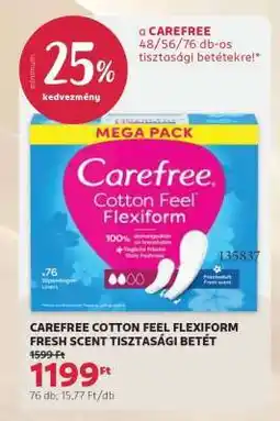 Rossmann CAREFREE COTTON FEEL FLEXIFORM FRESH SCENT TISZTASÁGI BETÉT ajánlat