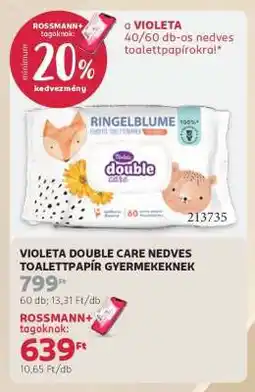 Rossmann Violeta Double Care nedves toalettpapír gyermekeknek ajánlat