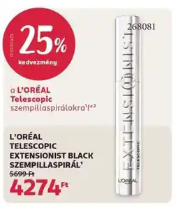 Rossmann L'ORÉAL TELESCOPIC EXTENSIONIST BLACK SZEMPILLASPIRÁL ajánlat