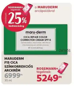 Rossmann MARUDERM F15 CICA SZÍNKORREKCIÓS ARCKRÉM ajánlat
