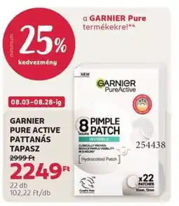 Rossmann GARNIER PURE ACTIVE PATTANÁS TAPASZ ajánlat