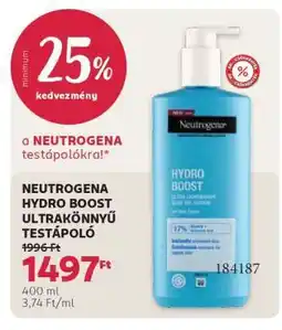 Rossmann NEUTROGENA HYDRO BOOST ULTRAKÖNNYŰ TESTÁPOLÓ ajánlat
