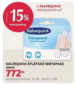Rossmann SALVEQUICK ÁTLÁTSZÓ SEBTAPASZ ajánlat