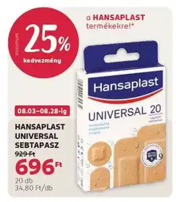 Rossmann HANSAPLAST UNIVERSAL SEBTAPASZ ajánlat