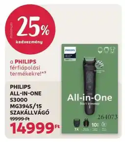 Rossmann PHILIPS ALL-IN-ONE S3000 MG3945/15 SZAKÁLLVÁGÓ ajánlat