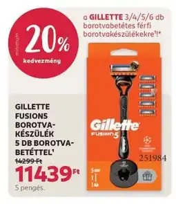 Rossmann GILLETTE FUSION5 BOROTVA-KÉSZÜLÉK 5 DB BOROTVA-BETÉTTEL ajánlat
