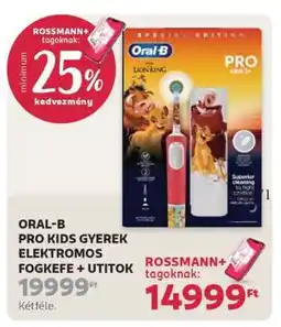 Rossmann ORAL-B PRO KIDS GYEREK ELEKTROMOS FOGKEFE + UTITOK ajánlat