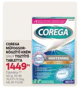 Rossmann COREGA MŰFOGSORRÖGZÍTŐ KRÉM VAGY TISZTÍTÓ TABLETTA ajánlat
