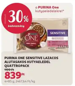 Rossmann PURINA ONE SENSITIVE LAZACOS ALUTASAKOS KUTYAELEDEL QUATTROPACK ajánlat