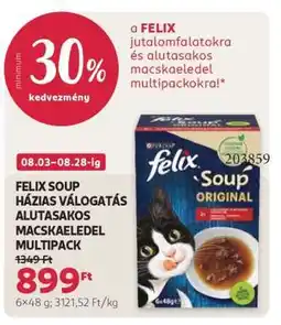 Rossmann FELIX SOUP HÁZIAS VÁLOGATÁS ALUTASAKOS MACSKAELEDEL MULTIPACK ajánlat