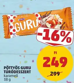 PENNY Pöttyös guru túródesszert karamell ajánlat