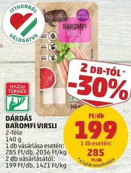 PENNY Dárdás baromfi virsli ajánlat
