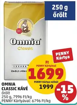 PENNY Omnia classic kávé ajánlat