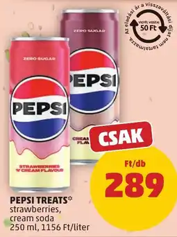 PENNY Pepsi treats strawberries, cream soda ajánlat