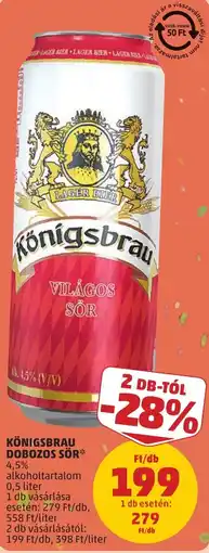 PENNY Königsbrau dobozos sör ajánlat