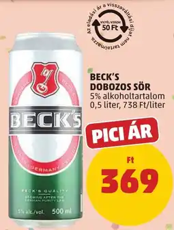 PENNY Beck's dobozos sör ajánlat